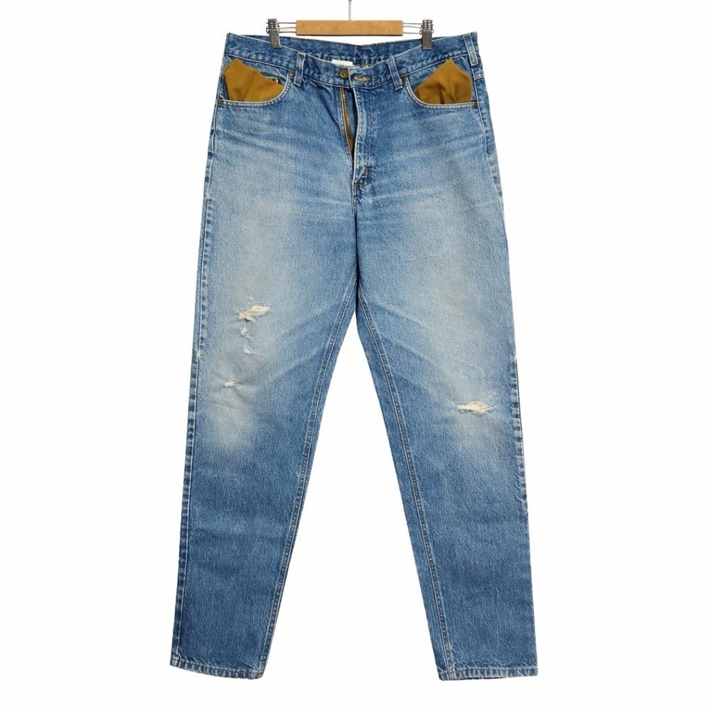 VTG Y2K Carhartt B17 DST Light Washed Blue Denim Work Jeans Size‎ 36x34